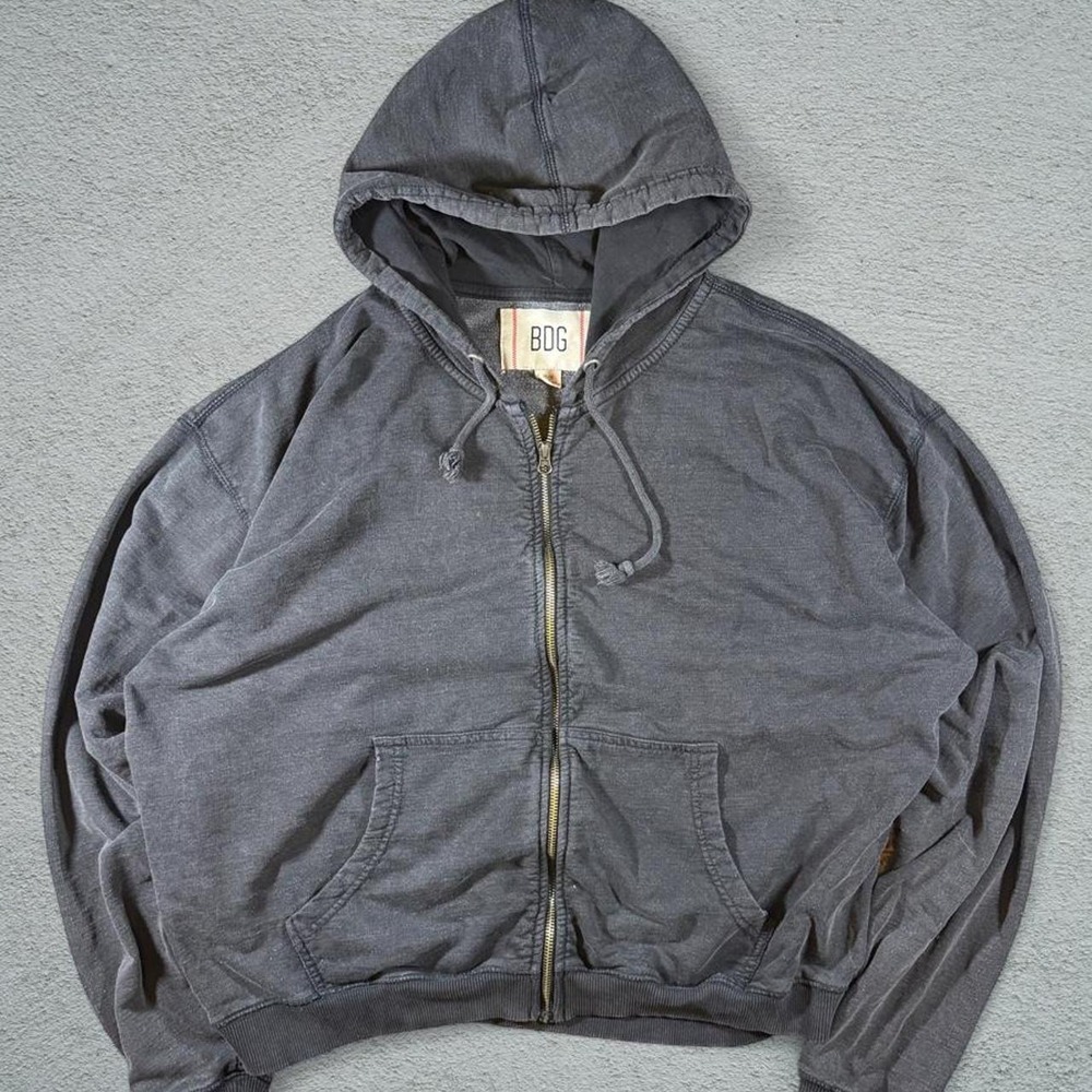 BDG Urban Outfitters Mens Gray Zip Up Hoodie Sweatshirt Size M RN66170